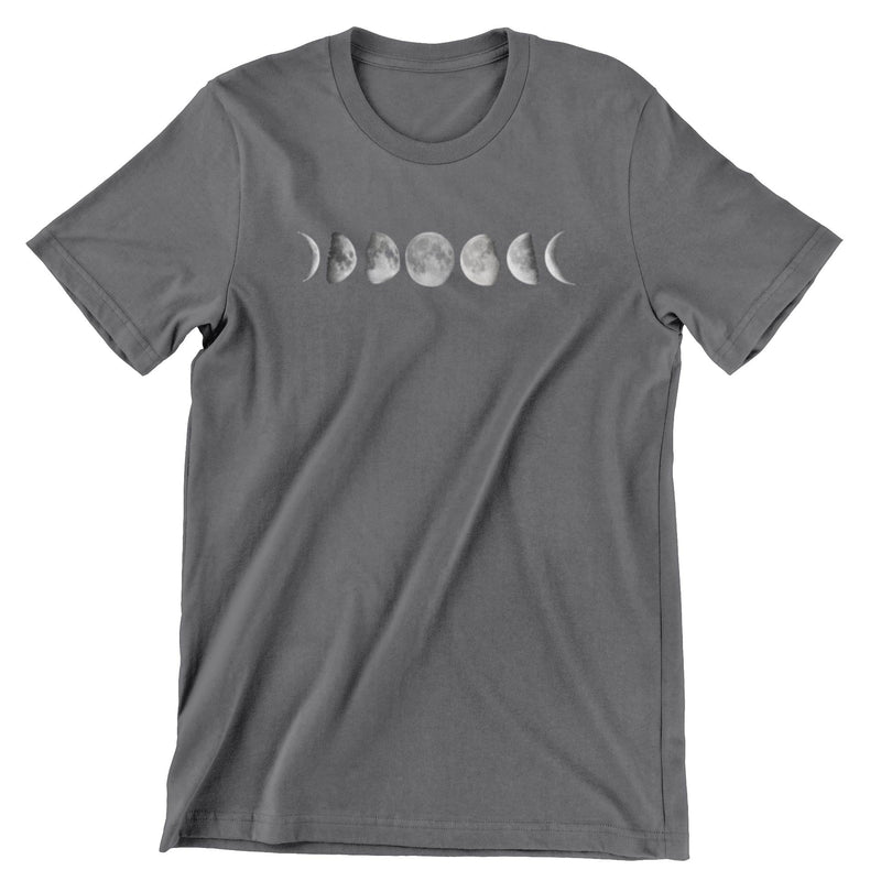 Dark Gray short sleeve t-shirt with the 8 moon phases.